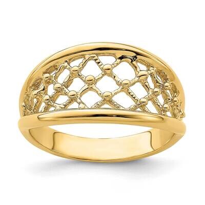 Mesh Ring Tapered Band Ring 14k Gold K4618, MPN: K4618, 637218139255