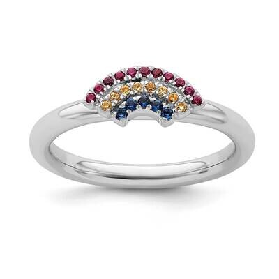 Rainbow Ring Sterling Silver QSK2166, MPN: QSK2166, 191101924026