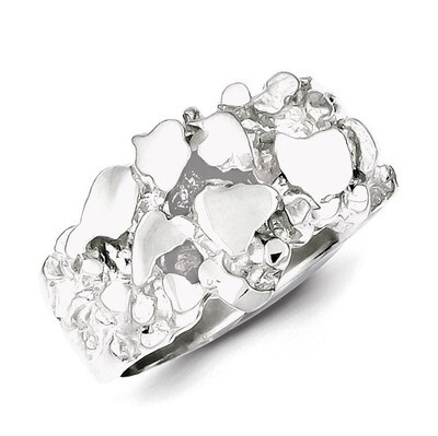 Men&#39;s Nugget Ring Sterling Silver QR4449, MPN: QR4449, 883957482323