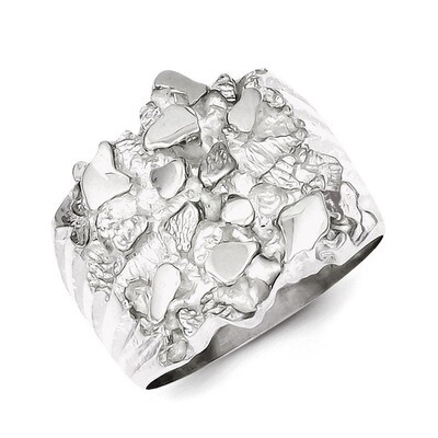 Men&#39;s Nugget Ring Sterling Silver QR4452, MPN: QR4452, 883957405070