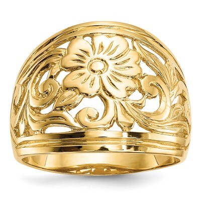 Floral Ring 14k Gold Polished R638, MPN: R638, 191101686900
