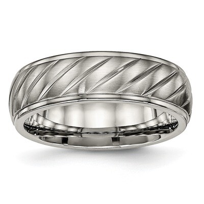 Brushed and Polished Grooved Ring Titanium TB452, MPN: TB452, 886774533186