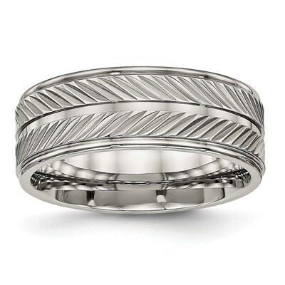 Ring Titanium Polished Grooved TB449, MPN: TB449, 886774532837