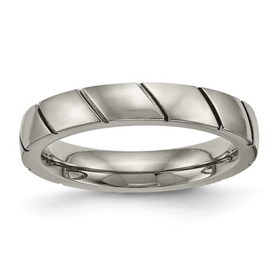 Ring Titanium Polished Grooved TB482, MPN: TB482, 886774439297