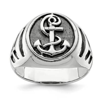 Anchor Ring Sterling Silver Antiqued QR6835, MPN: QR6835, 886774093154