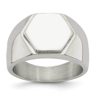 Signet Ring Stainless Steel Polished SR653-10, MPN: SR653, 191101874437
