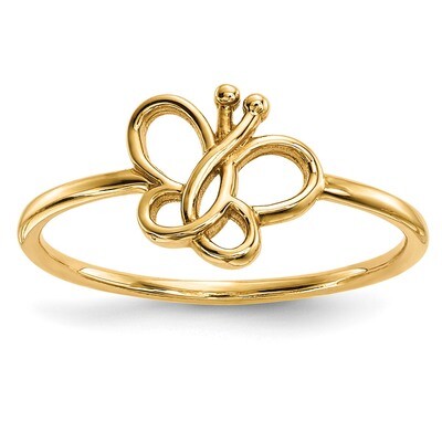 Butterfly Ring 14k Gold Polished R629, MPN: R629, 886774014111