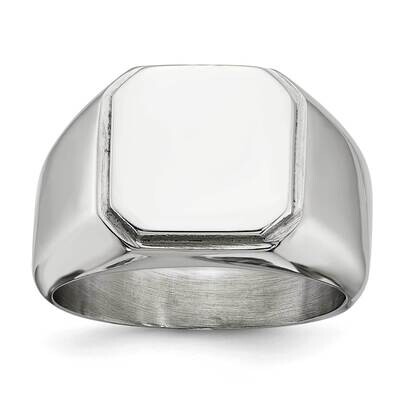 Signet Ring Stainless Steel Polished SR646-10, MPN: SR646, 191101874130