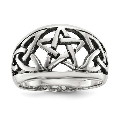 Oxidized Star Ring Sterling Silver QR6599, MPN: QR6599, 883957350516
