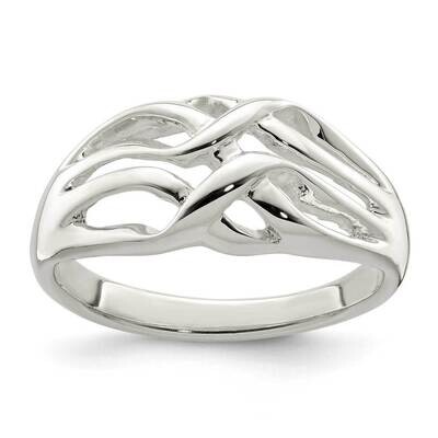Woven Ring Sterling Silver Polished QR6888, MPN: QR6888, 886774100784