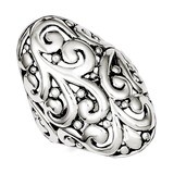 Filigree Ring Antiqued Sterling Silver QR2831, MPN: QR2831, 723252807080