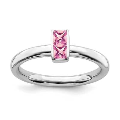 Pink Tourmaline Ring Sterling Silver QSK2121, MPN: QSK2121, 191101210679