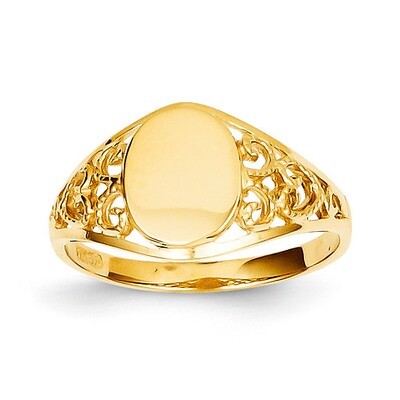 Filigree Signet Ring 14k Gold CH288, MPN: CH288, 637218163281