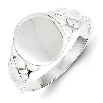 Signet Ring Sterling Silver QR2429, MPN: QR2429, 883957249254