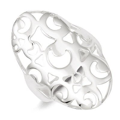 Filigree Ring Sterling Silver Polished QR4210, MPN: QR4210, 883957527161