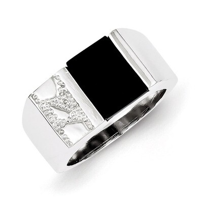 Men&#39;s Onyx Ring Sterling Silver QR2457, MPN: QR2457, 883957250069