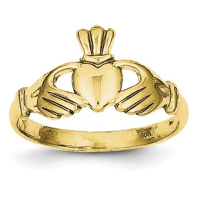 Polished Claddagh Ring 10k Gold 10C1346, MPN: 10C1346, 191101344046