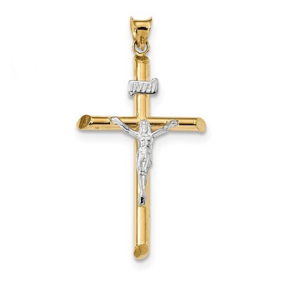 Jesus Crucifix Pendant 14k Two-Tone Gold Polished K6292, MPN: K6292, 883957182643