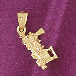 Dazzlers Jewelry Locomotive Train Pendant Necklace Charm Bracelet in Yellow, White or Rose Gold 439…