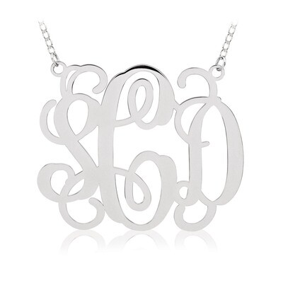Monogram Plate with chain .013 Gauge 14k White Gold XNA503W, MPN: XNA503W, 886774579962