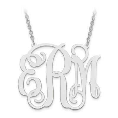 Large POLISHED CUTOUT MONOGRAM 10k White Gold 10XNA502W, MPN: 10XNA502W, 191101220852