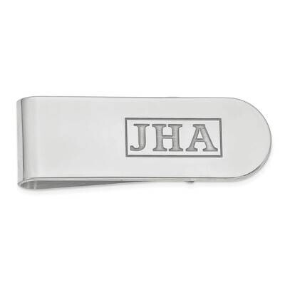 ReceSS Rh-plted Letters Polished Monogram Money Clip Sterling Silver Rhodium-plated XNA606SS, MPN: …