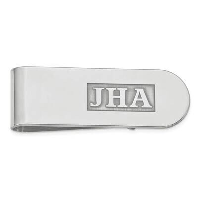 Raised Letters Polished Monogram Money Clip Sterling Silver Rhodium-plated XNA608SS, MPN: XNA608SS,…