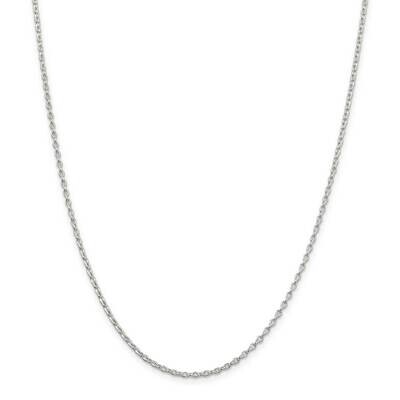 1.6mm Oval Fancy Rolo Chain 22 Inch Sterling Silver QFC47-22, MPN: QFC47-22,