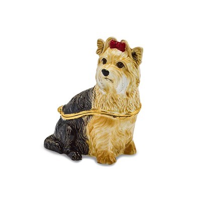 Black White Yorkie Trinket Box Enamel on Pewter by Jere, MPN: BJ2116, 191101595363