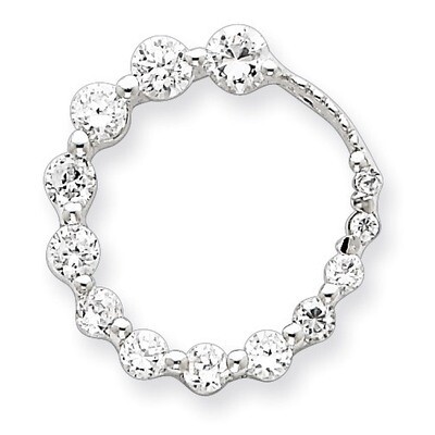 CZ Circle Journey Pendant Sterling Silver QP831