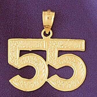 Dazzlers Jewelry Number 55 Pendant Necklace Charm Bracelet in Yellow, White or Rose Gold 950955, MP…