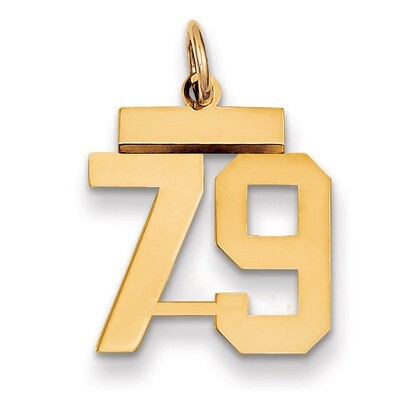 Number 79 Charm 14k Gold Small Polished LS79, MPN: LS79, 883957034065