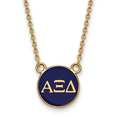 Alpha Xi Delta Extra Small Enameled Pendant with 18 Inch Chain Gold-plated Silver GP029AXD-18, MPN:…