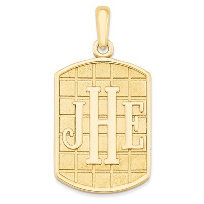 Monogram Pendant Gold-plated Sterling Silver Casted High Polished Antiqued or Sandblast XNA526GP, M…
