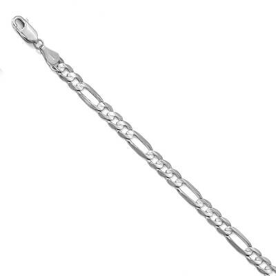 Leslie&#39;s 5.5mm Flat Figaro Chain 8 Inch 14k White Gold HB-1303-8, MPN: 1303-8, 191101849244