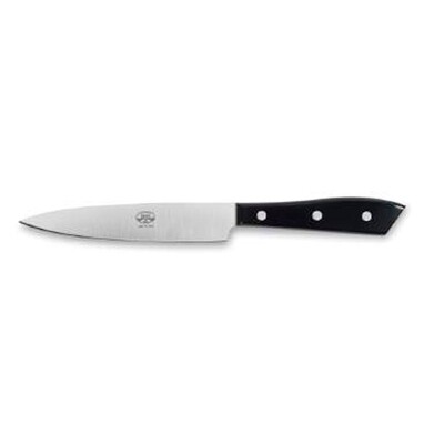 Berti Compendio Utility Knife Polished Blade Black Lucite Handle 8507