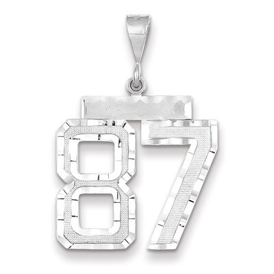 Number 87 Charm 14k white Gold Large Diamond -cut WLN87, MPN: WLN87, 883957124636