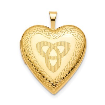 20Mm Trinity Heart Locket Sterling Silver Gold-plated QLS789, MPN: QLS789,