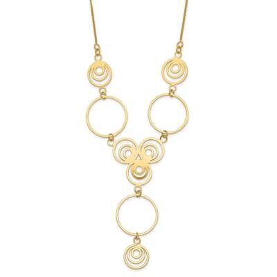 10k Gold Fancy Circles with 2in ext Drop Necklace 10SF1656M-16