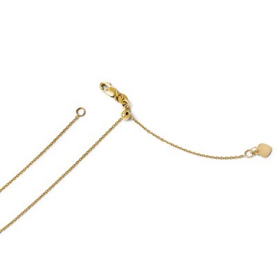 Leslie&#39;s Adjustable Diamond-cut Cable Chain 22 Inch - 14k Gold HB-1216-22, MPN: 1216-22, 8867745427…