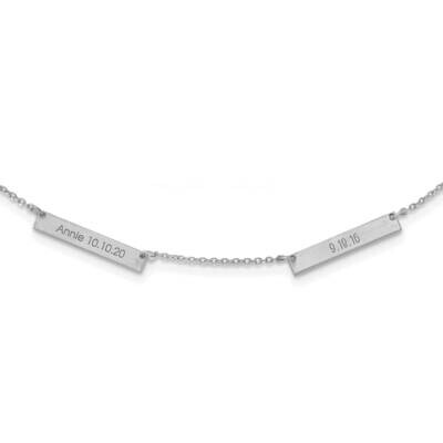 2 Station Necklace 10k White Gold Brushed 10XNA1176/2W, MPN: 10XNA1176/2W,