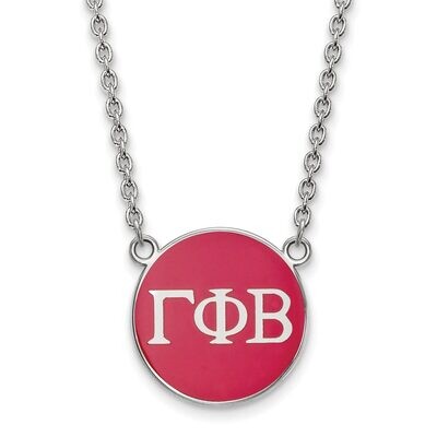 Gamma Phi Beta Small Enameled Pendant with 18 Inch Chain Sterling Silver SS030GPB-18, MPN: SS030GPB…