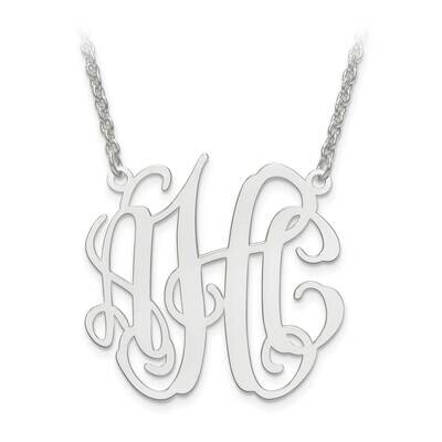 M Laser Polished Circular Shaped Monogram Plate with Chain 10k White Gold 10XNA548W, MPN: 10XNA548W…