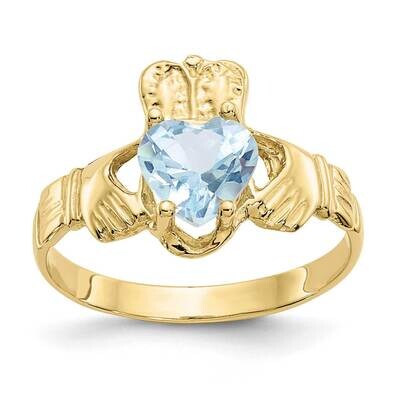 March Birthstone Claddagh Ring 10k Gold 10R489, MPN: 10R489, 191101715105