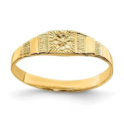 Flower Center Engraved Baby Band 14k Gold R693, MPN: R693, 196904052020
