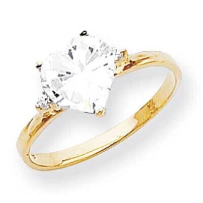 7mm Heart Cubic ZirconiDiamond Ring 14k Gold X9682CZ_AA, MPN: X9682CZ_AA, 883957570822