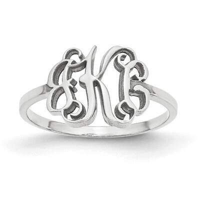 Laser Polished Monogram Ring Sterling Silver Rhodium-plated XNR71SS, MPN: XNR71SS, 191101071812