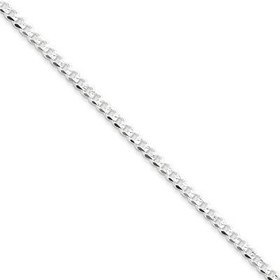 18 Inch 4mm Pave Curb Chain Sterling Silver QCF100-18, MPN: QCF100-18, 886774411163