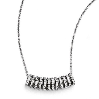 Necklace Sterling Silver &amp; Cubic Zirconia QMP1051-18, MPN: QMP1051-18, 886774297859