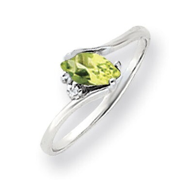 Peridot Diamond Ring 14k white Gold 7x3.5mm Marquise Y4746PE/A, MPN: Y4746PE/A, 883957606859